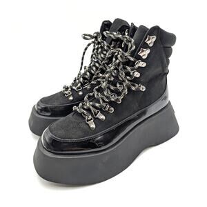 Circus NY by Sam Edelman Gail Lace-Up Platform Boot Women's Black Sz US8.5M EU39